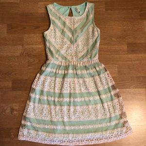 Mint lace dress- Pink owl apparel S